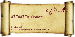 Ádám Andor névjegykártya